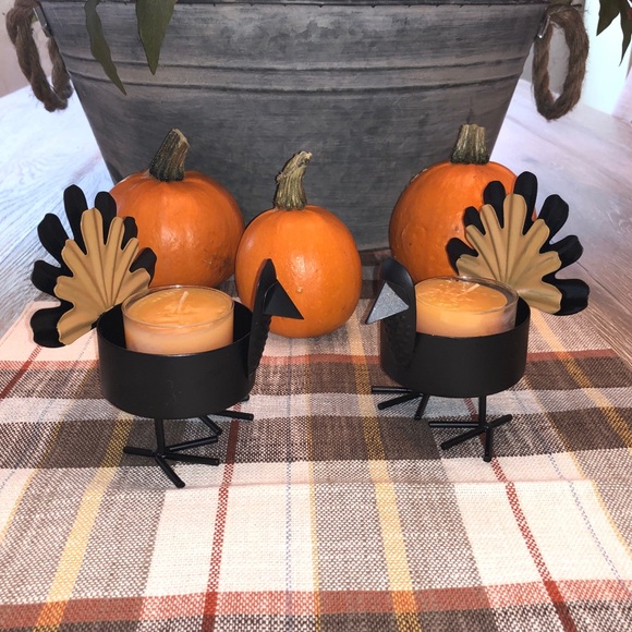 Set of 2 Standing Turkey Candle Holders - Picture 8 of 10